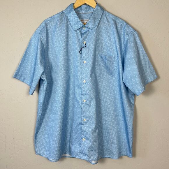 Peter Millar NWOT Men's XXL Sunshade Cotton Stretch Geometric Button Up Shirt - Picture 2 of 13